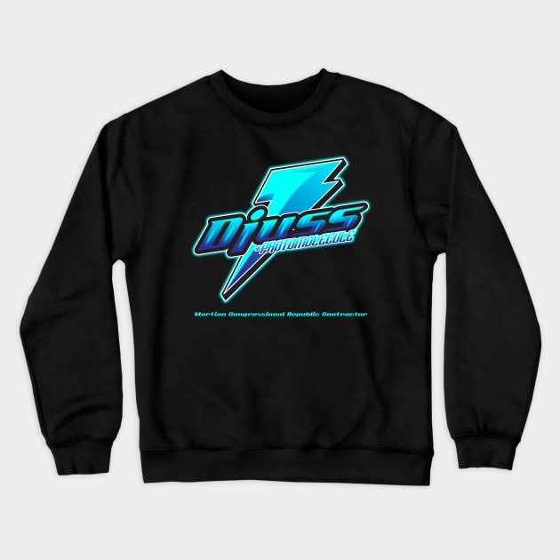 DJUSS WITH PROTOMOLECULE Crewneck Sweatshirt by KARMADESIGNER T-SHIRT SHOP